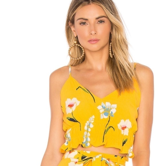 L'Academie Tops - L’Academie Salta top in Yellow Meadow Medium